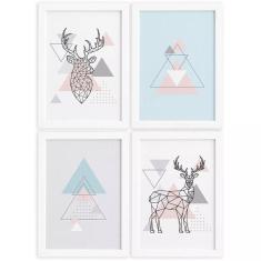 Imagem de Quadros Decoração Minimalista Alce Moldura  22X32cm