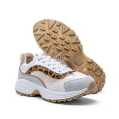Imagem de Tênis Feminino Em Couro Sneaker Chunky Com Forro Espumado 2053 - Griff