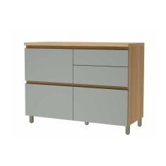 Imagem de Balcão De Cozinha Rainha 1 Porta E 4 Gaveta C/ Tampo 120 Cm Nature/verde - Nesher