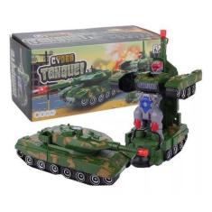 Imagem de Caminhão Tanque De Guerra Transforma Robô Bate E Vola Luz - Fungame -