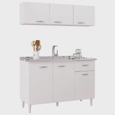 Imagem de Armário de Cozinha CP01 Com Pia Inox Classic P11 Branco - Mpozenato