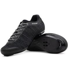 Imagem de Tommaso Strada Aria Knit Lace Up Dual Compatível Ciclismo Tênis e Bundle, SPD, Delta, Preto, Preto, 10.5