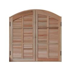 Imagem de Janela de Madeira Guilhotina 120x100cm 4 Folhas em Arco Rodam Marroml