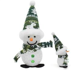 Imagem de Decoração de mesa de de neve, decorações LED de Natal | Ornamento de mesa LED de Natal,Decoração verde de inverno, enfeites de férias de desenho animado para sala de estar e quarto