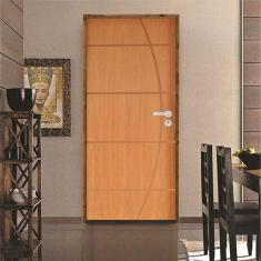 Imagem de Kit Porta de Madeira 210x72cm Batente 14cm Fechadura Stilo Belissima 5 Rodam Imbuia