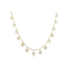 Imagem de Colar Com Corrente Com Mini Flores Folheado Em Ouro 18K