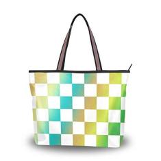 Imagem de ColourLife Bolsa de mão com alça superior, linda bolsa de ombro para mulheres e meninas, Multicolorido., Large