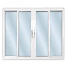 Imagem de Janela de Alumínio de Correr 100x120cm 4 Folhas 2 Fixas com Vidro Liso