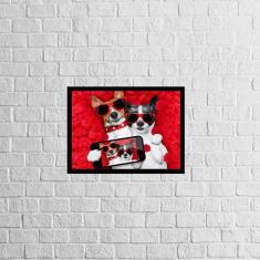 Imagem de Quadro Decorativo Selfie Gatinho e Cachorrinho 45x34cm