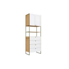 Imagem de Armário Aéreo P/ Cozinha Estante Infinity 2 Portas E 4 Gavetas 82cm Savana/branco - Genialflex