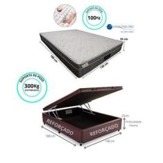 Imagem de Conjunto Cama Box Baú Casal + Colchão Riviera Molas Ensacadas 138X188x