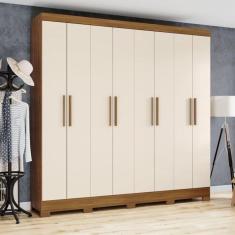 Imagem de Guarda Roupas 8 Portas 4 Gavetas B51 Marrom/Off White