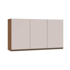 Imagem de Armário Aéreo Cozinha Modulado Conecta C/ 3 Portas Off White/ebano - Genialflex