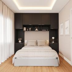 Imagem de Guarda-roupa Modulado 7 Portas 4 Peças Hera Cabecasa Madeiramadeira Preto/Cinza