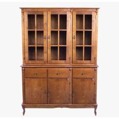 Imagem de Armário de Cozinha com Cristaleira de Vidro e Madeira Luís XV com 6 Po