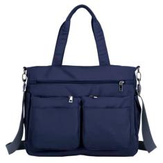 Imagem de Bolsa Feminina Sacola Grande Alça De Ombro Moderna Com Ziper Trabalho Passeio Faculdade (AZUL MARINHO)