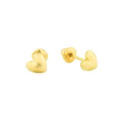 Imagem de Brinco de ouro 18k coração fofo - Elegancy Joias