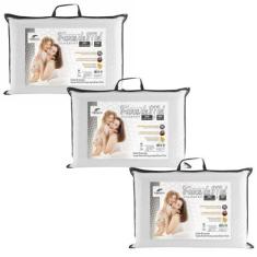 Imagem de Kit com 3 Travesseiros Baixo Macio - 10cm - Fibrasca