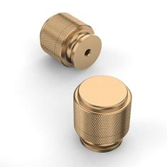 Imagem de Amerdeco Pacote com 10 puxadores de armário serrilhados bronze champanhe puxadores de armário de cozinha para gaveta, armário e guarda-roupa ZH0031