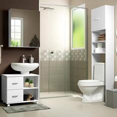 Imagem de Conjunto kit de Banheiro com Gabinete e Armário Multimóveis 