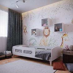 Imagem de Cama Montessoriana Solteiro Jardim com Proteção Movelbras Branco