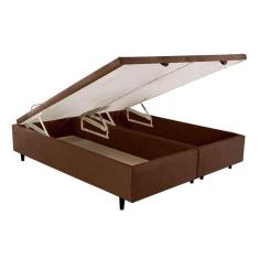 Imagem de Cama Box Baú Universal Queen Mh1439 Bordado Brown (158x198x35) - Herval