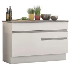 Imagem de Balcão De Pia Madesa Glamy 120 Cm 1 Porta E 2 Gavetas Branco