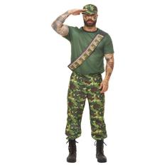 Imagem de Fantasia Soldado Camuflado Militar Exército Masculino Adulto