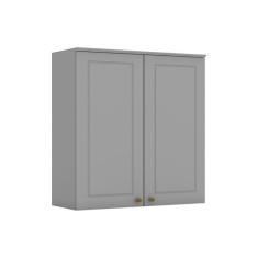 Imagem de Armário Aéreo P/ Cozinha Americana C/ 2 Portas 80cm Cinza - Henn