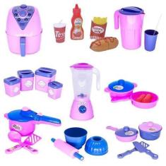 Imagem de Kit Brinquedo Cozinha Infantil Comidinhas Air Fryer 26 Peças - Altimar