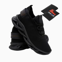 Imagem de Tênis Masculino Esporte Cadarço Academia Corrida Treino Dia a Dia + Carteira-Masculino