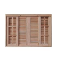 Imagem de Janela de Madeira Veneziana 100x160cm 6 Folhas Rodam Marroml