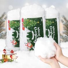Imagem de Neve artificial de Natal 20 ml de algodão fofo para decoração de árvore de Natal DIY, vitrine de artesanato, exibição de vila de Natal de inverno, mesa de presentes, decoração de presépio de manto