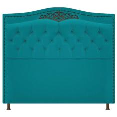 Imagem de Cabeceira Estofada Yasmim 140 Cm Casal Suede  Turquesa