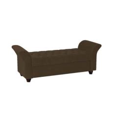 Imagem de Recamier Divã Morabe P04 160 cm Suede Marrom TCA 942 - Amarena Móveis