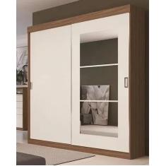 Imagem de Guarda Roupa Ph 1693 - Cor Nogueira + Off White Com Espelho - Herval