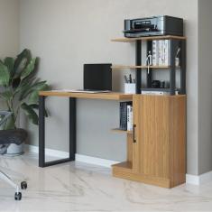 Imagem de Escrivaninha 100% mdf 5 Prateleiras 1 Porta 135cm Pradel Móveis