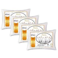 Imagem de Kit 4 Travesseiro Pluma de Ganso Descanso Antiacaro 70x50cm