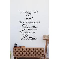 Imagem de Adesivo De Decoração Parede Frase Ter Um Lugar Para Ir É Lar