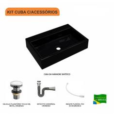 Imagem de Kit Cuba RT55 com Válvula Click 1 Polegada G e Sifão Cromado e Flexível Compace 