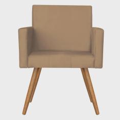 Imagem de Poltrona Vitória Decorativa Suede Bege