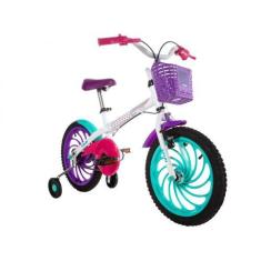 Imagem de Bicicleta Infantil Aro 16 Caloi Ceci Branca  - Com Rodinhas Com Cestin