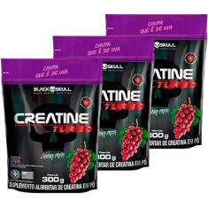 Imagem de KIT 3x Creatine Turbo Refil 300g - Black Skull (Uva)
