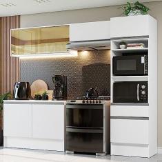 Imagem de Armário de Cozinha Completa 260cm Branco Diamante Madesa 02
