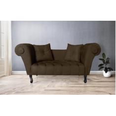 Imagem de Namoradeira Recamier Sofá Decorativo 02 Lugares Dubai Corano Marrom -