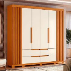 Imagem de guarda-roupa casal doble 4 pt 4 gv cinamomo e off white