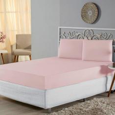 Imagem de Jogo de Lençol King Malha 100% Algodão 3 Peças - Rosa