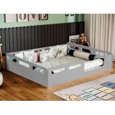 Imagem de Potente Moveis Cama Casal Montessori Cor Cinza Sem Colchão