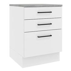 Imagem de Balcão Madesa Agata 60 cm 3 Gavetas - Branco