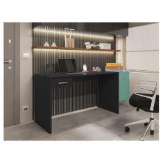 Imagem de Mesa Para Computador Ambiente Gávea Com Gaveta Preto Trama - Móveis Le